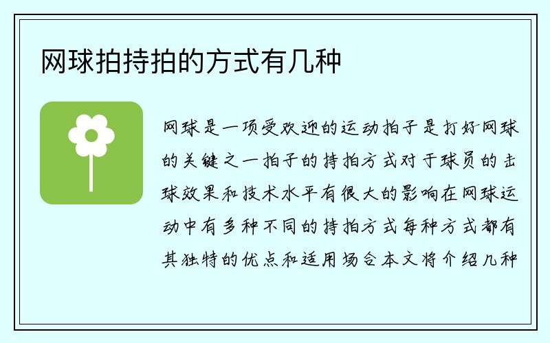 网球拍持拍的方式有几种